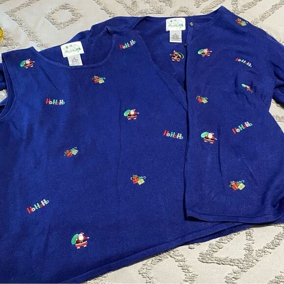 𝅺quacker Factory Christmas embellished sweater set size M - Picture 2 of 11